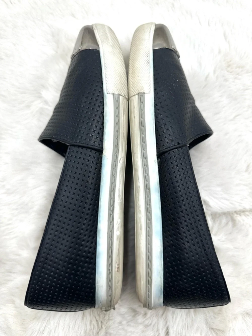 Miu Miu Platform Perforated Leather Metal Cap Toe Sneakers size 39 US 9 - Picture 10 of 12